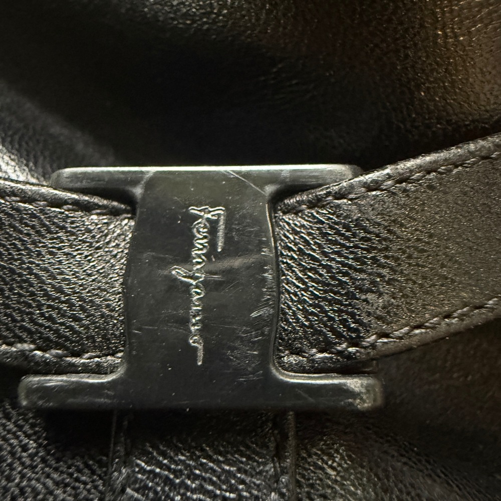 Salvatore Ferragamo Black Leather Square Toe Ankle Boots Block Heel Italy 10 B - Picture 11 of 11
